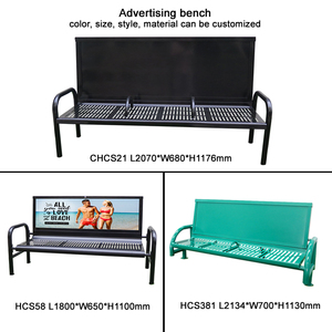 Giải trí ngoài trời thép xe buýt dừng quảng cáo băng ghế dự bị Nhà sản xuất đường phố vườn ghế công viên băng ghế dự bị - Product Image 3