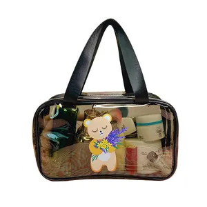 3 1 化粧品袋 Suppliers-化粧品バッグポータブル透明化粧バッグ収納ケースハンドバッグトイレタリー化粧品バッグ