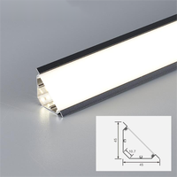 Profil d'angle en alliage d'aluminium pour bande LED 90 LED avec couvercle en PC laiteux 60x60mm, surface anodisée, installation facile, garantie 5 ans