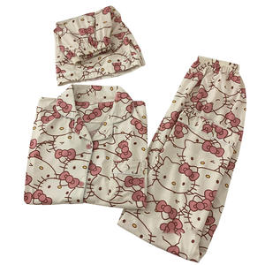 Nuevo <span class=keywords><strong>Pijama</strong></span> <span class=keywords><strong>de</strong></span> <span class=keywords><strong>Hello</strong></span> <span class=keywords><strong>Kitty</strong></span> para Mujer Estilo Ins <span class=keywords><strong>de</strong></span> Otoño Casual Lindo y Dulce para Estar en Casa con Cierre <span class=keywords><strong>de</strong></span> Cintura Elástica al por Mayor - Product Image 5