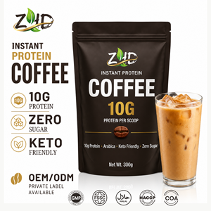 Café Proteico en Polvo 10g Sin Azúcar para Adultos, Apto para Dieta Keto, Café Arábica Instantáneo, Marca Privada OEM, Nutrición Funcional para <span class=keywords><strong>Fitness</strong></span> - Product Image 1
