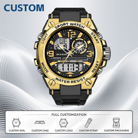 Montre personnalisée, MOQ 50 pièces, montre numérique LED pour hommes, sport de plein air, étanche, affichage lumineux de l'heure, chronomètre, montre-bracelet décontractée tendance