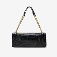 Sacs à main en cuir véritable de luxe pour femmes, sac à chaîne de styliste, sac à main en cuir de vache avec serrure Crocodile pour femmes