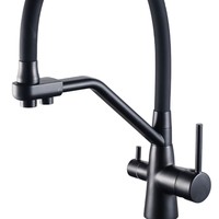 Robinet de cuisine purificateur d'eau chaud/froid de style américain, en céramique électroplaquée tout cuivre, pour le marché russe transfrontalier
