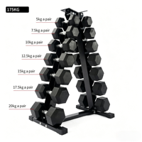 Set Dumbbell Besi Cor Heksagonal Adjustable Grosir Pabrik Cina, Alat Latihan Kekuatan Lengan, Tahan Lama, Untuk Gym Komersial & Rumah