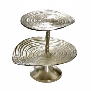 อีพ็อกซี่แม่พิมพ์เค้กชุบเงิน2ชั้นรูปร่างไม่สม่ำเสมอที่วางเค้ก - Product Image 1