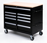 Chariot à outils roulant robuste à 9 tiroirs avec cadre en acier thermolaqué, option OEM, capacité de charge de 300 kg, serrure à clé, garantie 3 ans