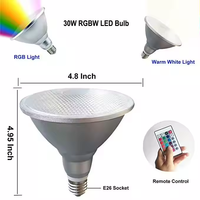 Spot LED Moderne Par16 en Aluminium à Changement de Couleur, Culot E26, 45W Dimmable RGB avec Télécommande, IP55, IRC90
