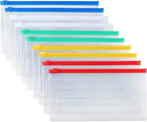 A6 Clear Zip Envelop Bestand Factuur Document Zak Etui Met Tag Pocket Slider Pvc Zakjes