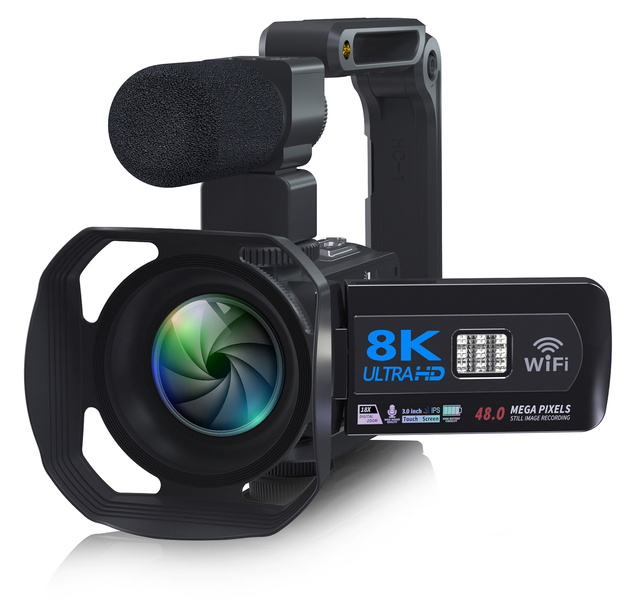 Full HD 8k Professional Video Camera 48MP WiFi Camcorder Digital 16X Zoom Streaming Auto Focus Camera FCC ROHS
