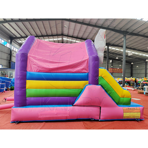 <span class=keywords><strong>Château</strong></span> gonflable commercial à thème licorne avec double toboggan, <span class=keywords><strong>château</strong></span> sauteur arc-en-ciel magique pour location de fêtes d'enfants - Product Image 4
