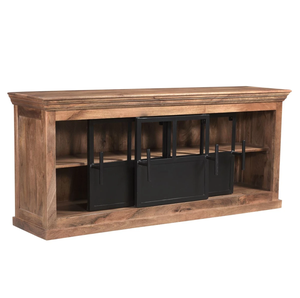 Meuble TV industriel en bois de manguier massif et commode en fer - Product Image 3