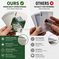 Cartes à Jouer Personnalisées Professionnelles 310gsm en Papier Allemand à Cœur Noir avec Finition Lin pour Casino Magie OEM