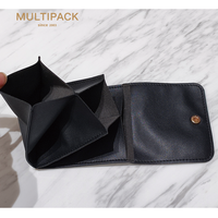 Monedero de Cuero PU Personalizado, Monedero Plegable, Bolsa de Cambio Portátil, Mini Cartera para Efectivo, Bolsa de Monedas con Botón a Presión, OEM ODM