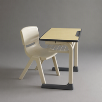 Ensemble table et chaise d'étude pour élèves du primaire et du secondaire, idéal pour les écoles, les cours de soutien scolaire et la maison, en métal durable