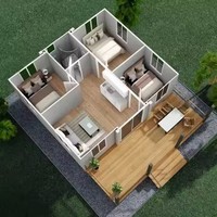 Maison pliante à double aile à montage rapide du fabricant chinois, insonorisée et résistante à l'humidité, chambre extensible à double aile pour l'exportation