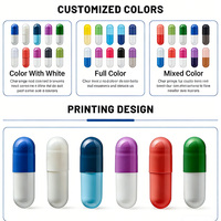 Capsules végétariennes séparées en HPMC pharmaceutique, rouges, tailles 000, 00, 0, 1, 2, 3, 4, impression personnalisée, couleur transparente, Halal