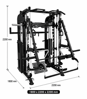 Máquina Smith Comercial Todo en Uno, Entrenador Funcional, Power Rack, Equipo Multigimnasio con Sistema de Poleas de Doble Cable