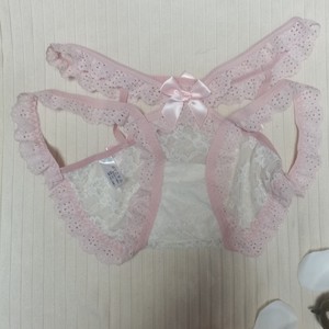 Brulee Sweetheart* Culotte Triangle Originale Féminine Pure et Désirable avec Nœud Papillon, Respirante, et Bordure en Dentelle Évidée Douce - Product Image 3
