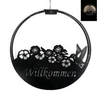Lámpara Solar Colgante de Hierro Forjado, Linterna de Jardín para Exteriores, Lámpara LED de Metal Impermeable para Decoración de Patio, Jardín y Paredes
