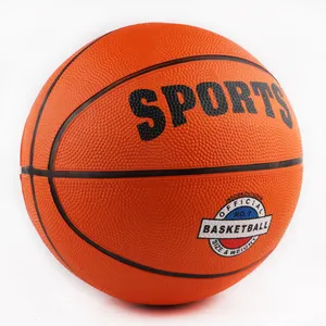 오렌지 색상 좋은 품질 사용자 정의 농구 크기 7 #6 # Carton 로고 농구 공 어린이 고무 농구