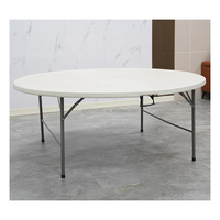 Table ronde en métal pliante en plastique pour restaurant Banquet pour fête d'hôtel et d'événement de mariage en plein air