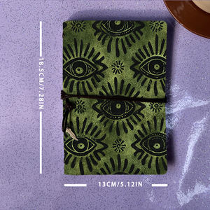 A6 fait à la main Vintage Notebook Tie Closure Papier jaune épais Cadeau réfléchi pour les partenaires d'affaires lors de réunions <span class=keywords><strong>avec</strong></span> Evil-Ey - Product Image 4