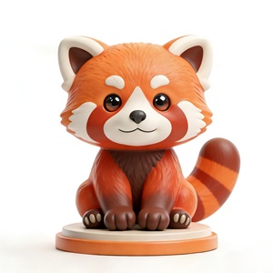 Figurine en résine de panda roux à queue bouclée, mignonne et apaisante. Cette sculpture a été sculptée et moulée par Bozhiyi. - Product Image 1