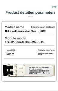 SFP + 10g thu phát quang mô-đun SFP + 10g SR 850nm 300M Khả năng tương thích đa/chế độ đơn cho <span class=keywords><strong>Cisco</strong></span> Huawei h3c ZTE finisar - Product Image 3