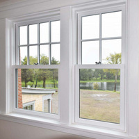 Ventana Corredera Vertical de UPVC Certificada en Australia con Rejillas de Vidrio, Insonorizada, para Casas