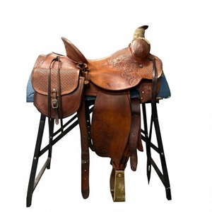 Silla de montar inglesa BS International NA84 de cuero grabado con diseño de árbol y caballo, para carreras, con herrajes sostenibles de acero inoxidable SUS304 - Product Image 4