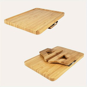 Wooden beanbag chair tray, rectangular <b>sofa</b> armrest, foldable solid wood breakfast plate, snack plate, tea tray - Product Image 4