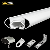 Rail de rideau plat en aluminium ultra-fin de qualité supérieure, hauteur 15 mm, style minimaliste, glissement fluide, rail de rideau silencieux Neo