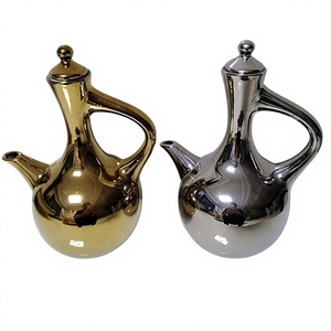 Gold- und Silberfarbene Keramik-<span class=keywords><strong>Jebena</strong></span> für Äthiopische Kaffeezeremonie, Umweltfreundlich - Product Image 5