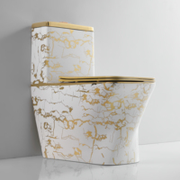 Cuvette de toilette d'usine articles sanitaires toilettes dorées lavabo suspendu salle de bain placard à eau luxe une pièce céramique Wc ensemble de toilette