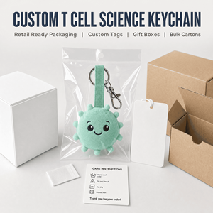 Porte-clés Mascotte Peluche Personnalisée OEM, Jouet Doux, Cadeau Promotionnel pour Événements Scientifiques sur la Réscherche Immunitaire et les Soins (T-Cell) - Product Image 4