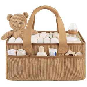 Organisateur de couches pour bébé en velours côtelé avec matelas à langer portable - Organisateurs et rangements portables pour bébé - Product Image 1