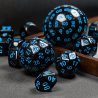 Set Dadu Akrilik Polihedral Berkualitas Tinggi dengan Logo yang Dapat Disesuaikan untuk RPG Dungeons and Dragons D20 15 Buah yang Tahan Lama D3-D100