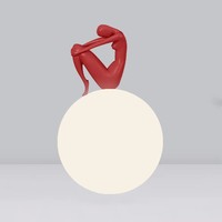 Kasanto Nordic Acrylique Boule Lampe de Bureau Résine Humanoïde Arc Design Moderne Led Chambre Veilleuses Pour La Décoration Intérieure Lampes De Table Tactile