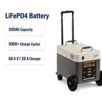 Station d'alimentation portable 8000W 10240Wh Batterie LiFePO4 16S1P 200Ah pour chantier de construction, durée de vie de plus de 3000 cycles, vente en gros