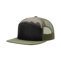 Richardson 168 7-Panel Trucker Hat Wholesale Private Label Logo brodé personnalisé à bord plat Mesh Snap Back Casquette de baseball Fishing