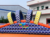Parcours d'obstacles gonflable commercial en PVC, taille 16x8m, jeu de labyrinthe, location pour événements extérieurs, carnaval, parc d'attractions