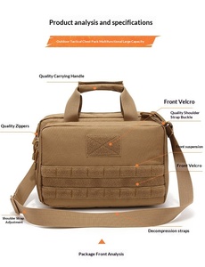 Sac à bandoulière tactique d'extérieur, sac multifonctionnel de grande capacité pour magazines et armes, sac imperméable pour ventilateur d'extérieur - Product Image 6