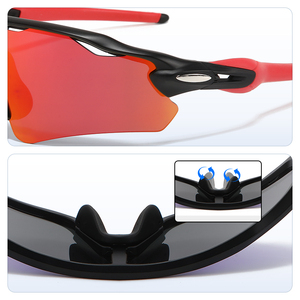 <span class=keywords><strong>Gafas</strong></span> Deportivas Universales de <span class=keywords><strong>Ciclismo</strong></span> de Material TR90 para Exteriores con Protección Antiluz Azul, Anti-Ultravioleta y <span class=keywords><strong>Antivaho</strong></span> en Verde/Blanco/Rojo - Product Image 3