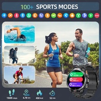 KT88 Neue Smartwatch für Herren Stahl AMOLED 1100mAh Hochkapazitätsbatterie Kompass Outdoor 3ATM Wasserdicht Sport Fitness für