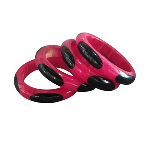 Meilleurs ensembles de bracelets en résine acrylique sculptée à motifs floraux ethniques, bijoux élégants et colorés pour femmes - Product Image 5
