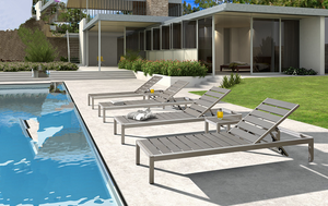 Chaise longue de <span class=keywords><strong>jardin</strong></span> portable en tissu maillé <span class=keywords><strong>PVC</strong></span>, chaise longue de piscine en aluminium, chaise longue de plage et de loisirs - Product Image 6