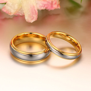 定制黄金情侣戒指碳化钨结婚戒指情侣套装<span class=keywords><strong>24</strong></span>克拉黄金男士金戒指饰品14k - Product Image 4