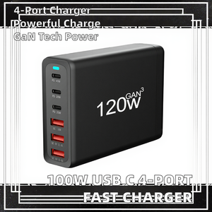 <span class=keywords><strong>USB</strong></span> C 120W 6 Cổng Sạc Pd 65W Gan Nhanh Chóng Điện Thoại Sạc Trạm Đối Với iPhone iPad Máy Tính Bảng Máy Tính Xách Tay Qc3.0 <span class=keywords><strong>USB</strong></span> Du Lịch Tường Sạc - Product Image 2