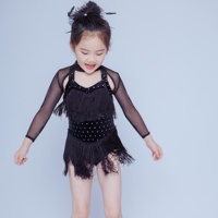 Rouge Noir Spandex Danse Justaucorps Adulte Enfant Latin Gland Danse Robe Belle Strass Scène Performance Danse Porter